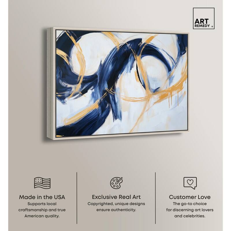 Navy and Gold Rings I Canvas by Art Remedy