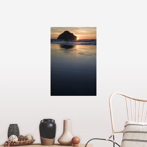 Shop Sunset Behind Silhouetted Sea Stack On Bandon Beach Bandon
