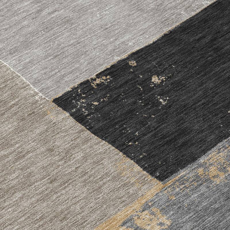 Machine Washable Indoor/ Outdoor Abstract Kraig Chantille Rug