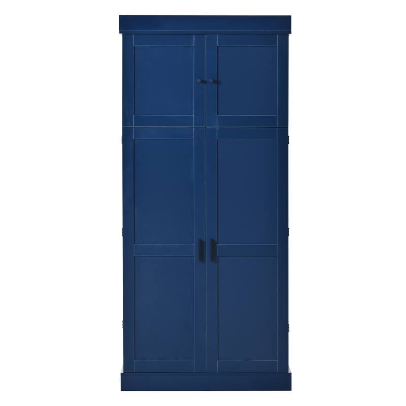 77" Tall Buffet Sideboard Storage Cabinet for Dining Room, Freestanding Kitchen Pantry Cabinetwith Drawers and Wine Racks