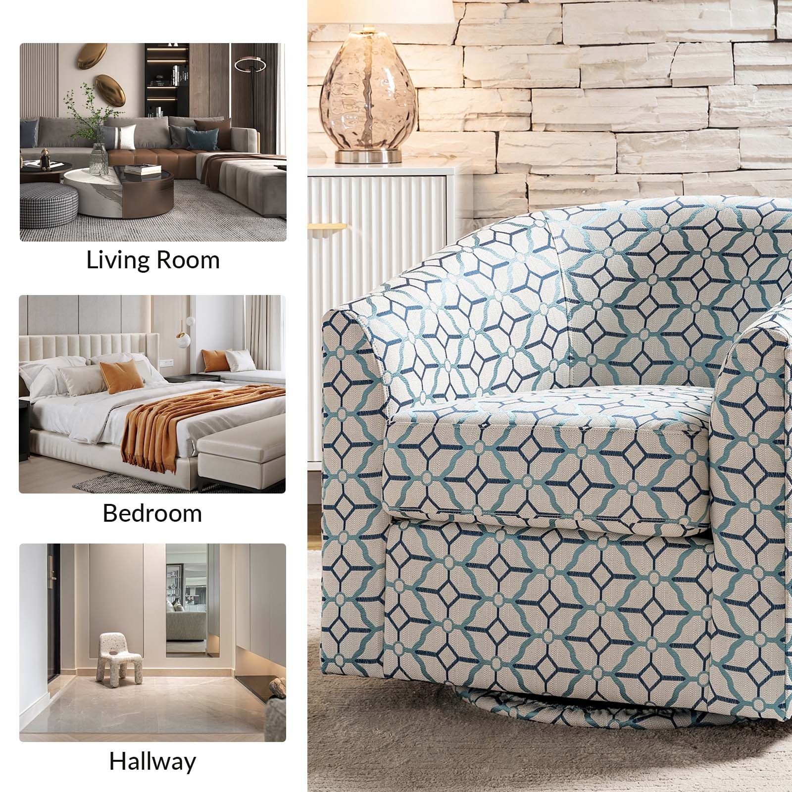 Euben swivel cheap barrel chair