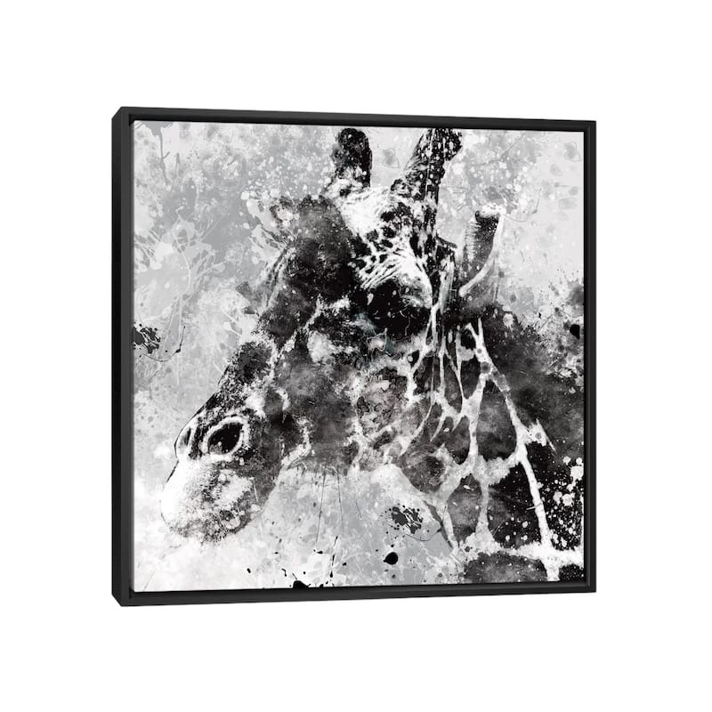 iCanvas "Giraffe" by Carol Robinson Framed Canvas Print - Black - 18x18