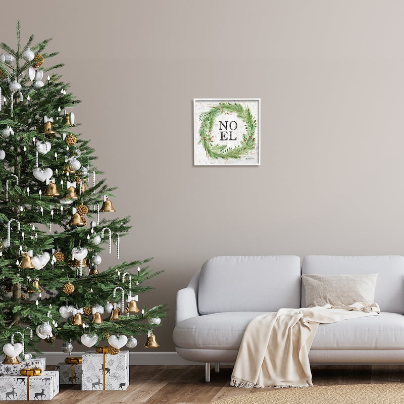 Stupell Noel Seasonal Wreath Framed Giclee Art Design by Kelley Talent