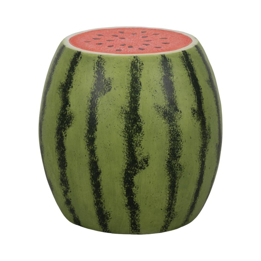 Resin Garden Stool Sculpted Texture Realistic Watermelon Design
