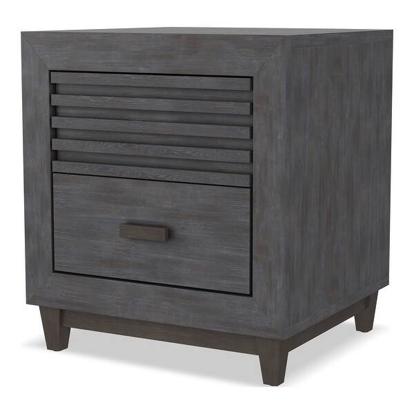 slide 2 of 7, Furniture of America Faye Modern Charcoal Brown Rubberwood 2-Drawer Nightstand Brown