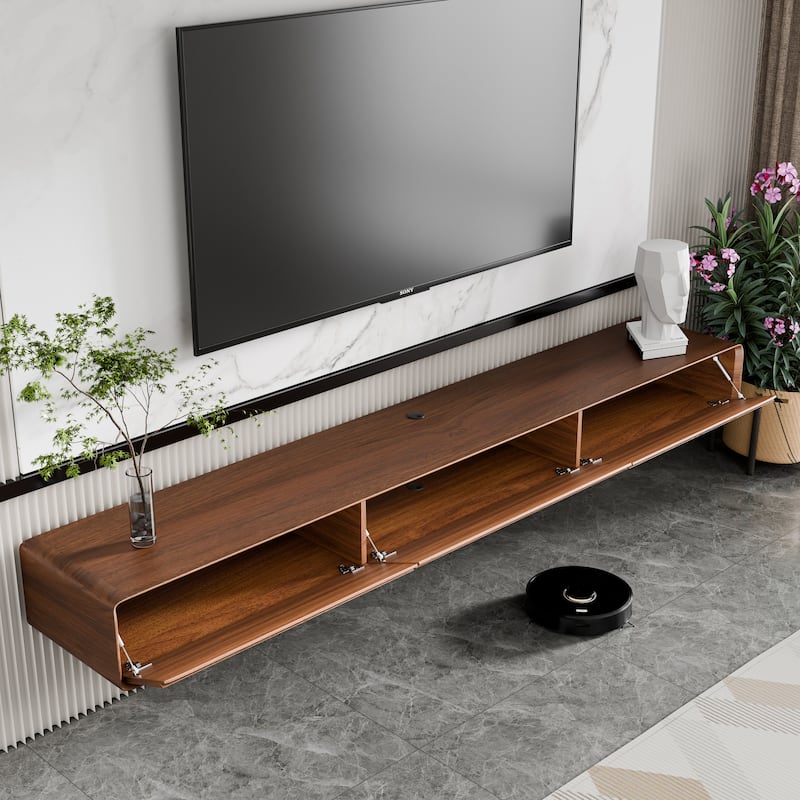 Modland 78" Modern Floating TV Stand Wall Mounted Media Control Center for Living Room - 78