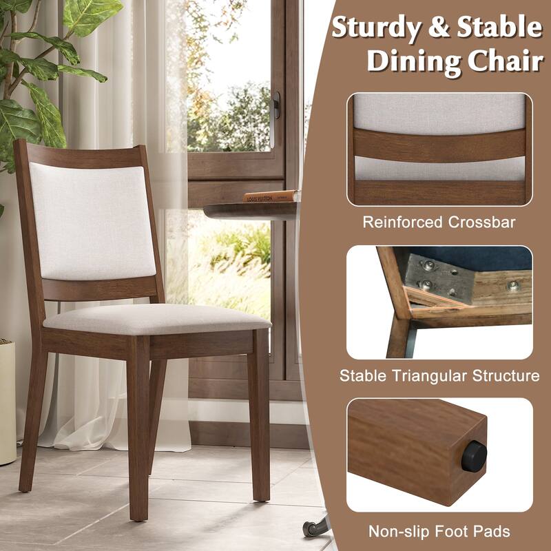 Gymax Modern Dining Chair Set of 4 Upholstered Kitchen Chair w/ Padded
