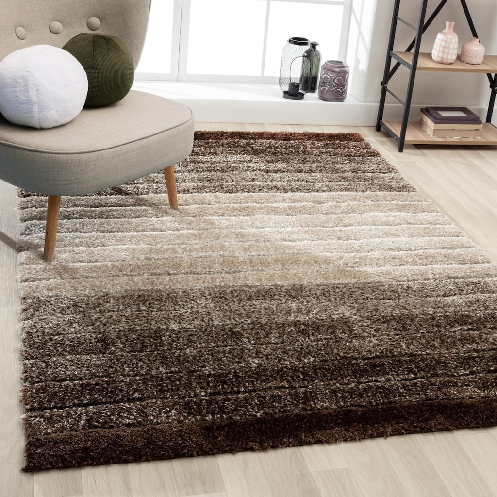 Luxe Weavers Geometric Shag Area Rug, Plush Indoor Carpet