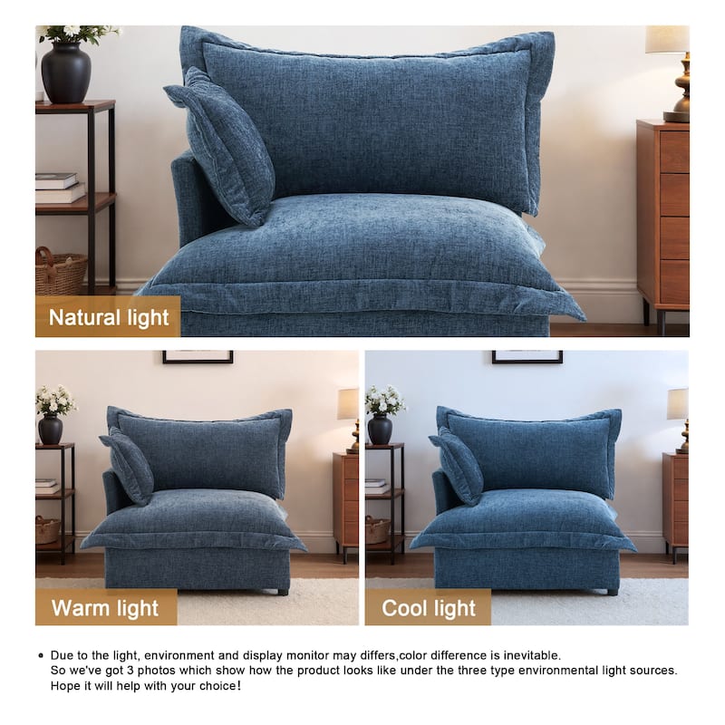 Double Layer Cushion Comfy Cloud Modular Sectional Sofa Couch Ottoman