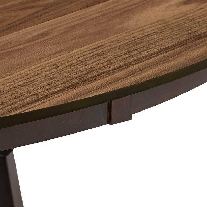 Priya Lazy Susan Turntable Espresso and Walnut Dining Table by iNSPIRE Q Modern