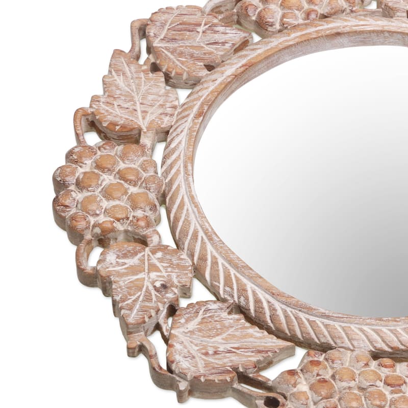 Novica Handmade Buleleng Bouquet Wood Wall Mirror