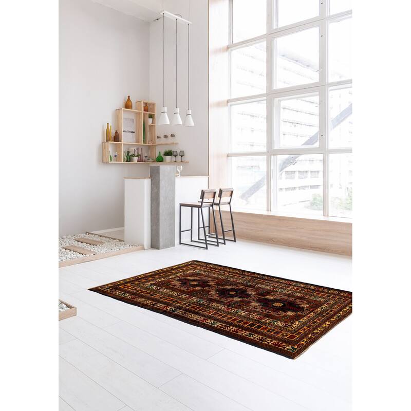 ECARPETGALLERY Hand-knotted Teimani Brown Wool Rug - 4'0 x 6'7