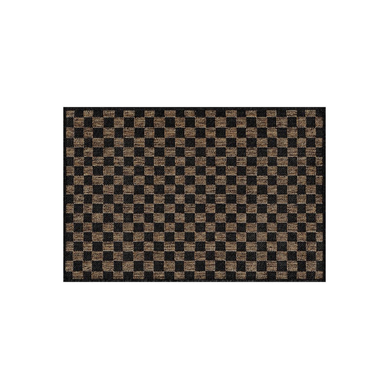World Rug Gallery Checkered Indoor/Outdoor Flat Woven Area Rug