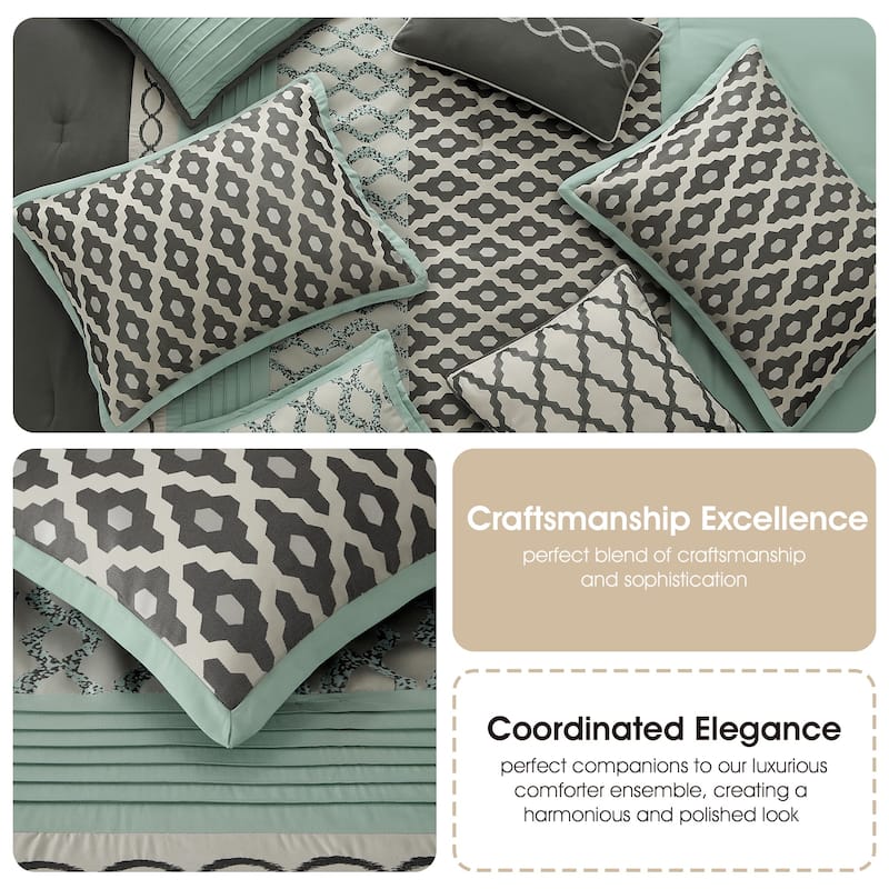 Nanshing Calvin Luxury10-Piece Geometric Comforter Set