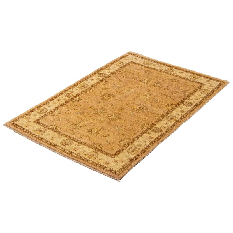 ECARPETGALLERY Hand-knotted Peshawar Oushak Beige Wool Rug - 3'10 x 5'10