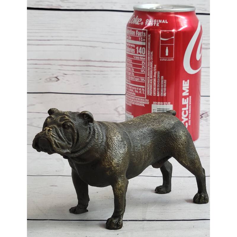 English Imitative BullImitative dog Miniature Bronze Statue Sculpture Figure Figurine Original Art 3 Inches X 6 Inches
