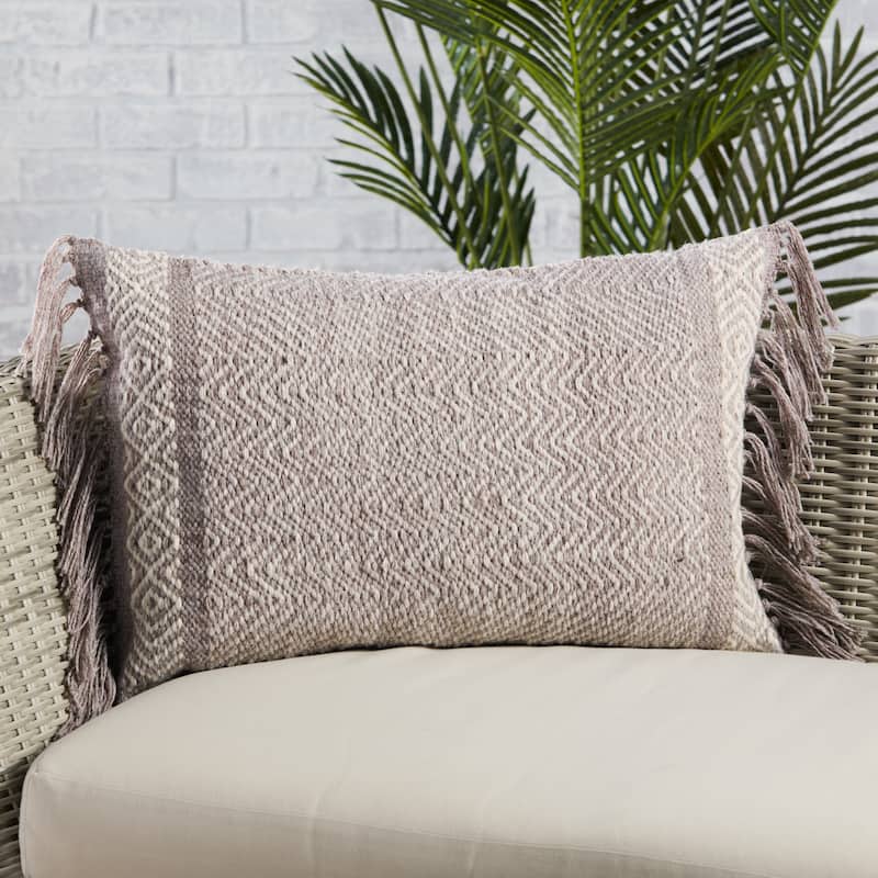 Iker Indoor/ Outdoor Chevron Lumbar Pillow