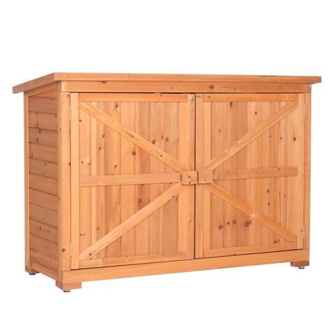 50" W Patio Wooden Storage Cabinet