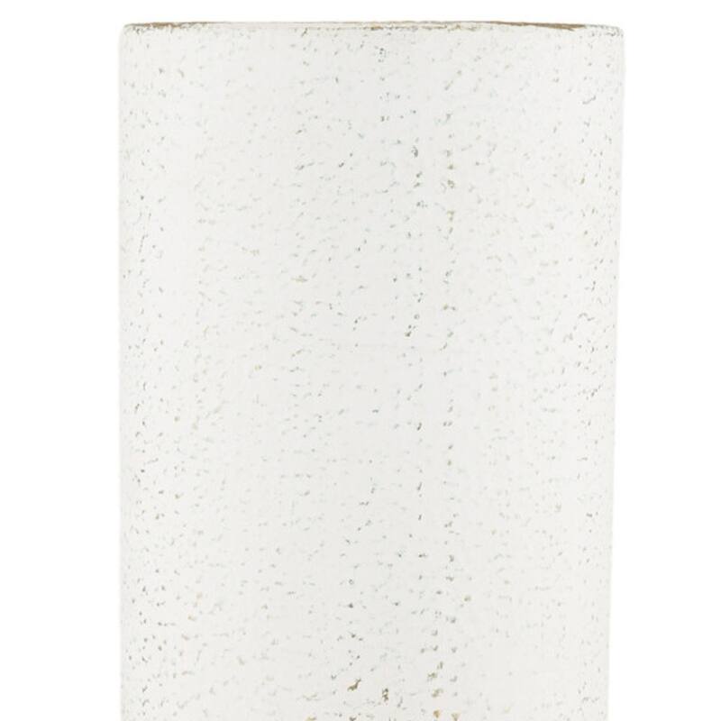 19" Off White And Gold Metal Cylinder Table Vase - 6.69