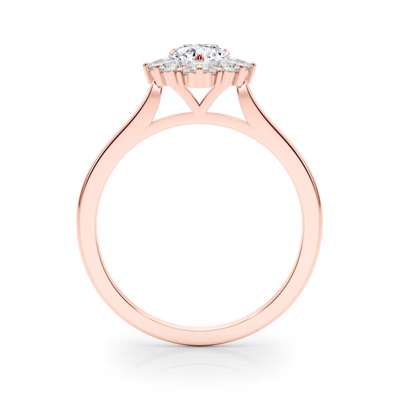 Auriya 14k Rose Gold Lab Grown Pear Diamond Halo Engagement Ring 0.50 to 5.00 ct. tw. (F-G VS)