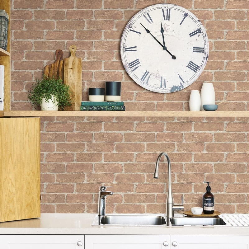 InHome Old Town Brick Peel & Stick Wallpaper