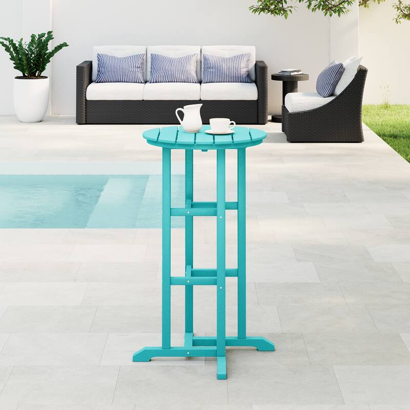 Laguna Hdpe All Weather Outdoor Patio 24" Round Bar Bistro Table