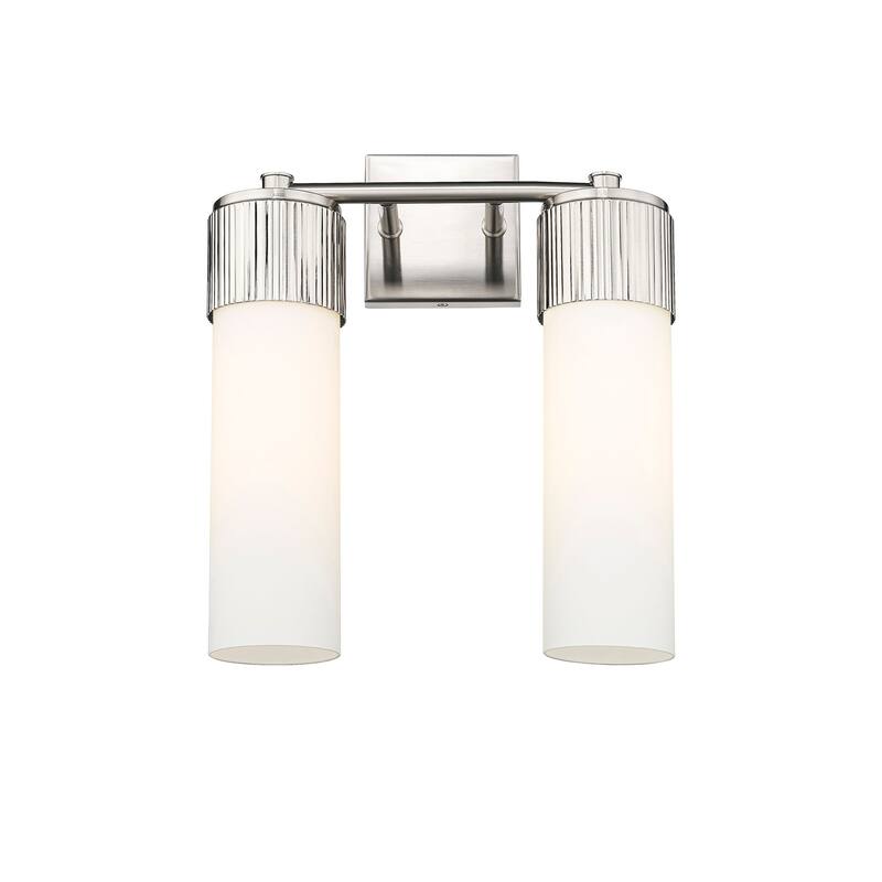 Innovations Lighting 428-2W-16-14 Bolivar Vanity Bolivar 2 Light 14" - Satin Nickel / Matte White