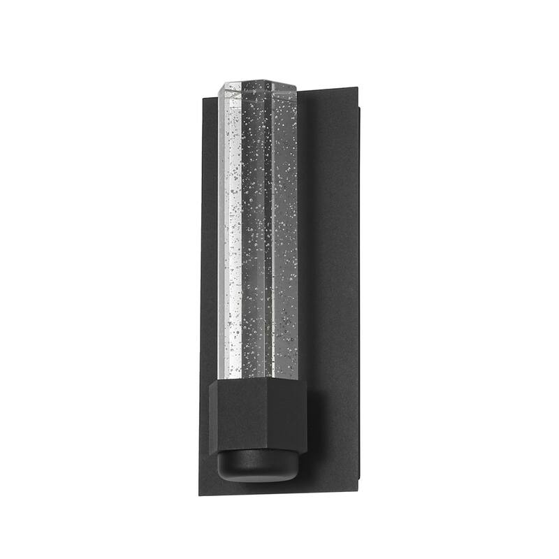 1-Light Bubble Crystal Linear Tube Dimmable LED Vanity Wall Lamp - Black