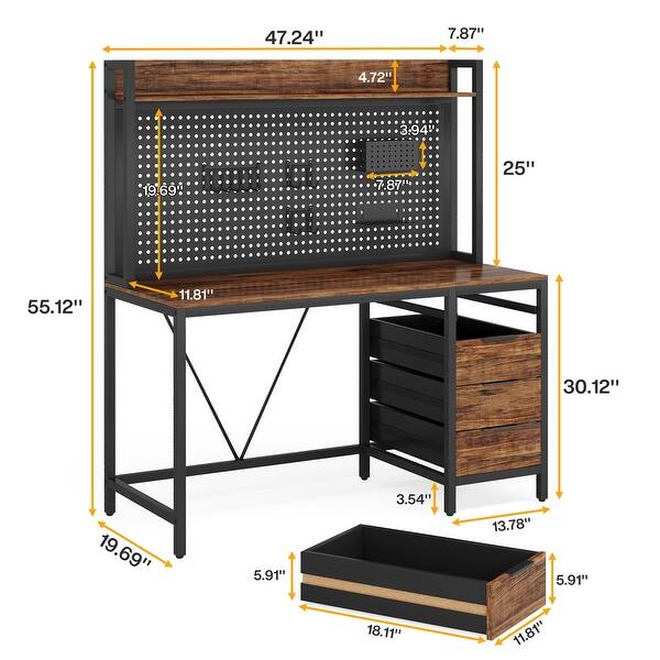 47 inches Home Office Desk Computer Desk 4 Drawers - Bed Bath & Beyond ...