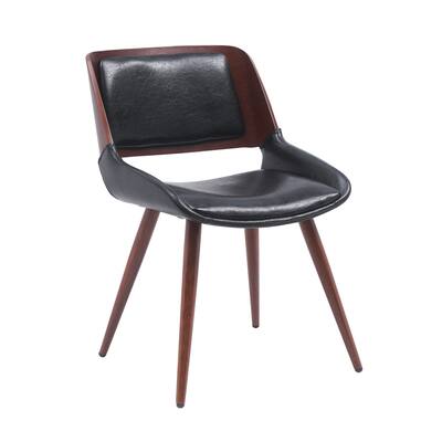 Porthos Home Basil Leisure Dining Chair, PU Leather, Metal Legs with Wood Finish