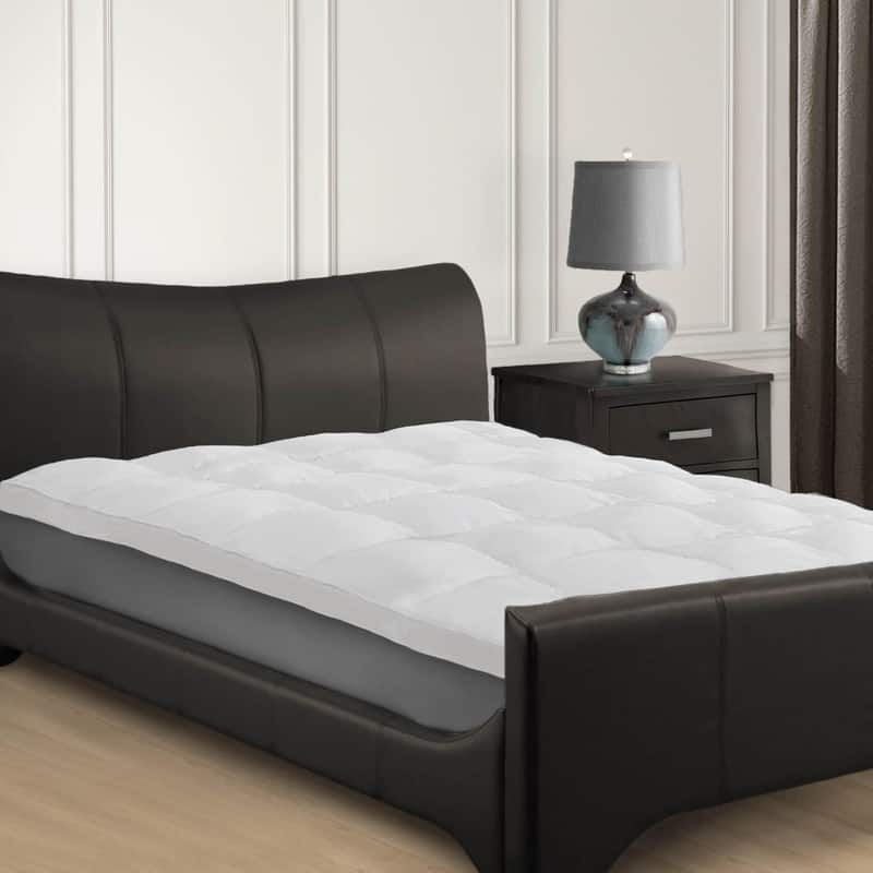 Blue Nile Mills Brushed Microfiber Down Alternative 2 Inch Mattress Topper - White