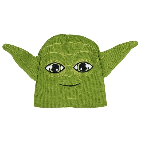 Star Wars Yoda Costume Knit Green Winter Beanie Ears Boys Girls Hat Cap 4 16