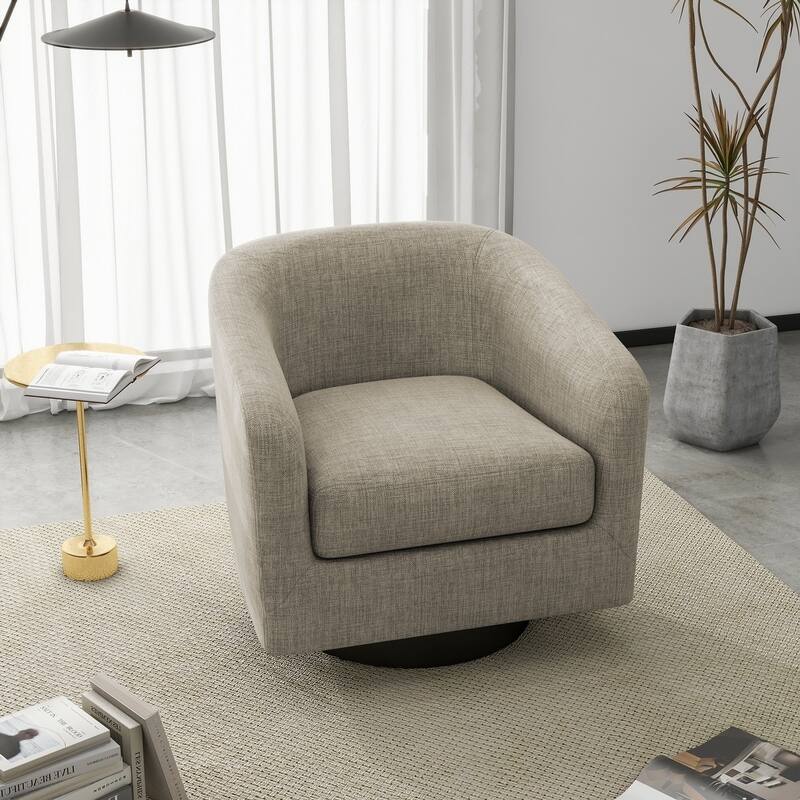 UIXE 360° Swivel Barrel Accent Chair Armchair For Living Room