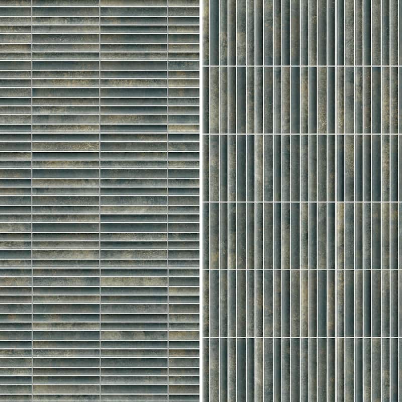 Merola Tile Rubik Verde 5-7/8" x 11-3/4" Ceramic Wall Tile