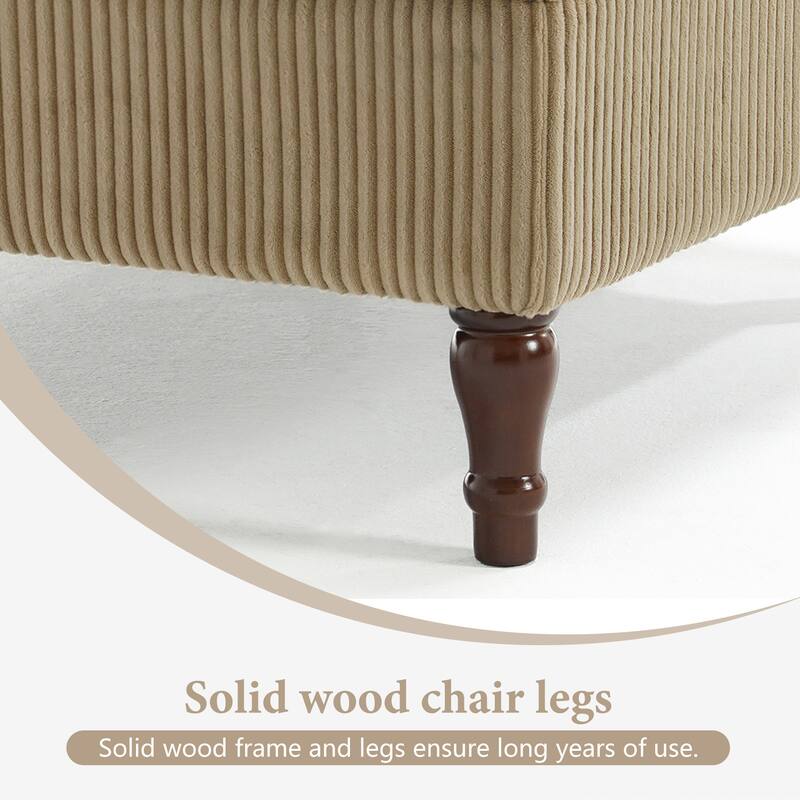 32.57" W Upholstered Corduroy Armless Accent Chair