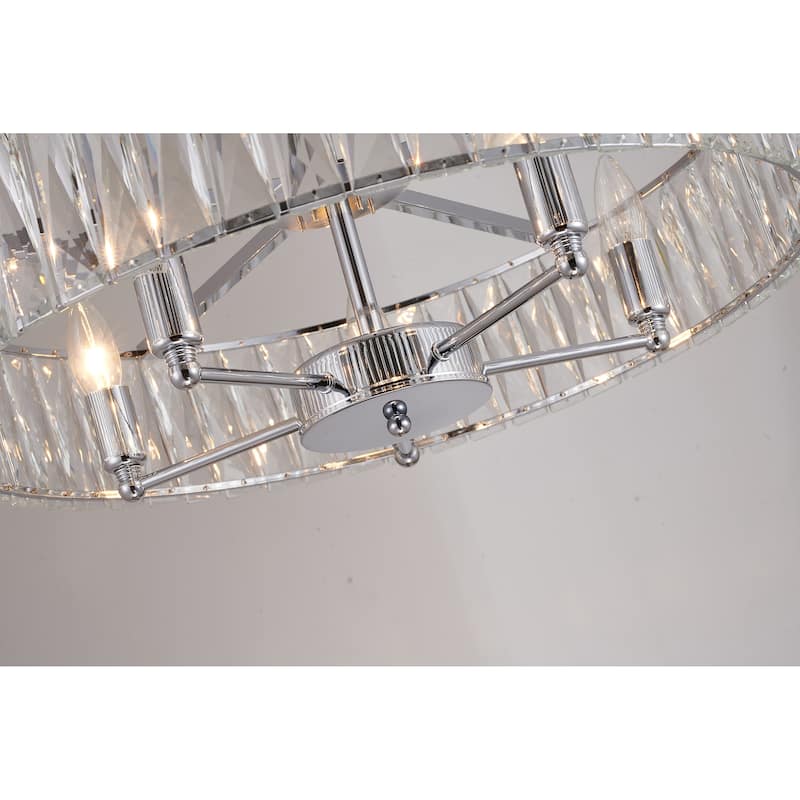 5-Light Chrome Chandelier With Clear Crystals