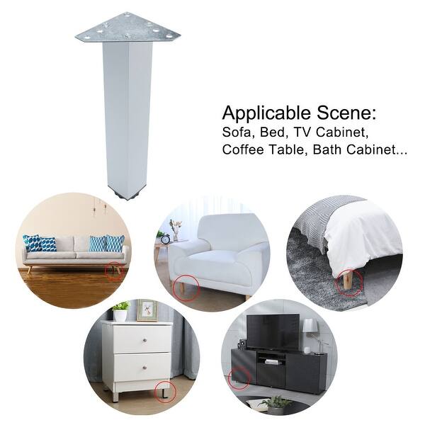 Shop 10 Inch Furniture Legs Aluminium Alloy Adjustable Height Couch Table Sofa Wardrobe Feet Replacement Set Of 2 On Sale Overstock 28851145