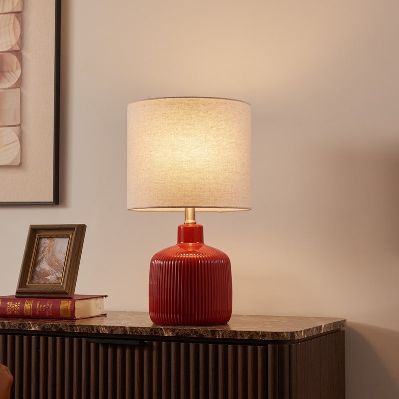 KAWOTI Glossy Ceramic Table Lamp - D10" * H17.5"