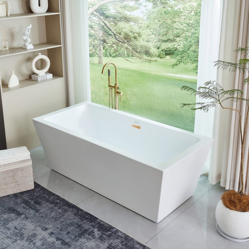 Vanity Art 67" Acrylic Freestanding Soaking Bathtub