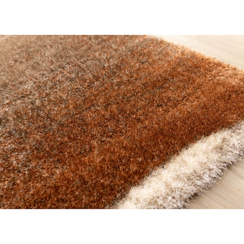Orange Taupe Cream Sandbanks Soft Living Room Rug