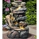 preview thumbnail 4 of 12, Resin Stacked Rock Waterfall Outdoor Fountain with LED Lights