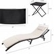 preview thumbnail 7 of 11, Homall Patio Chaise Lounge Sets Outdoor Rattan Adjustable Back 3 Pieces Cushioned Patio Folding Chaise Lounge with Folding Table