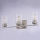 preview thumbnail 10 of 10, Park Ridge Bathroom Vanity Lighting Wall Fixture, Clear Glass Shade, Dimmable, LED Compatible, Over Mirror Mount Steel