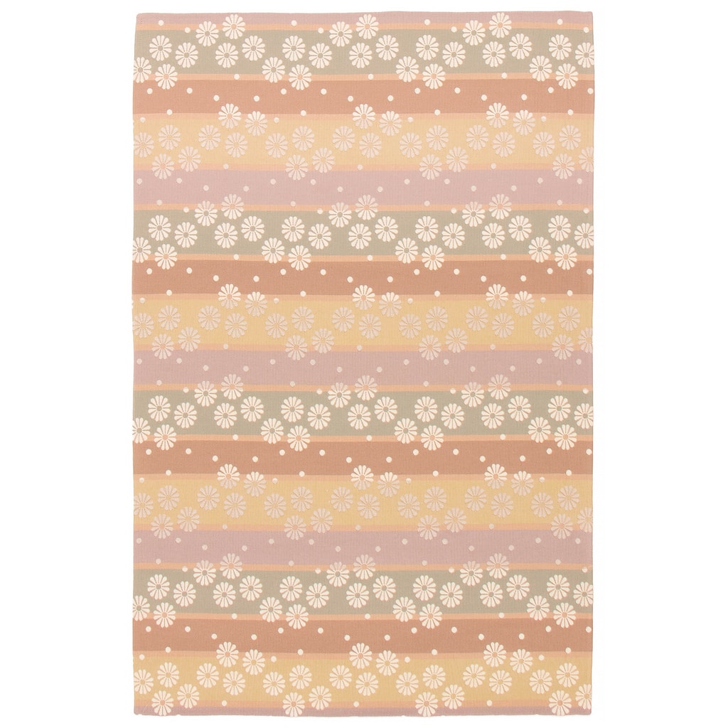 ECARPETGALLERY Machine Woven Lotus Mod Cotton Rug - 4'5 x 6'7