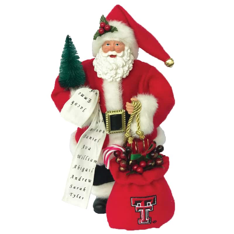 12 inch Texas Tech Santa - red