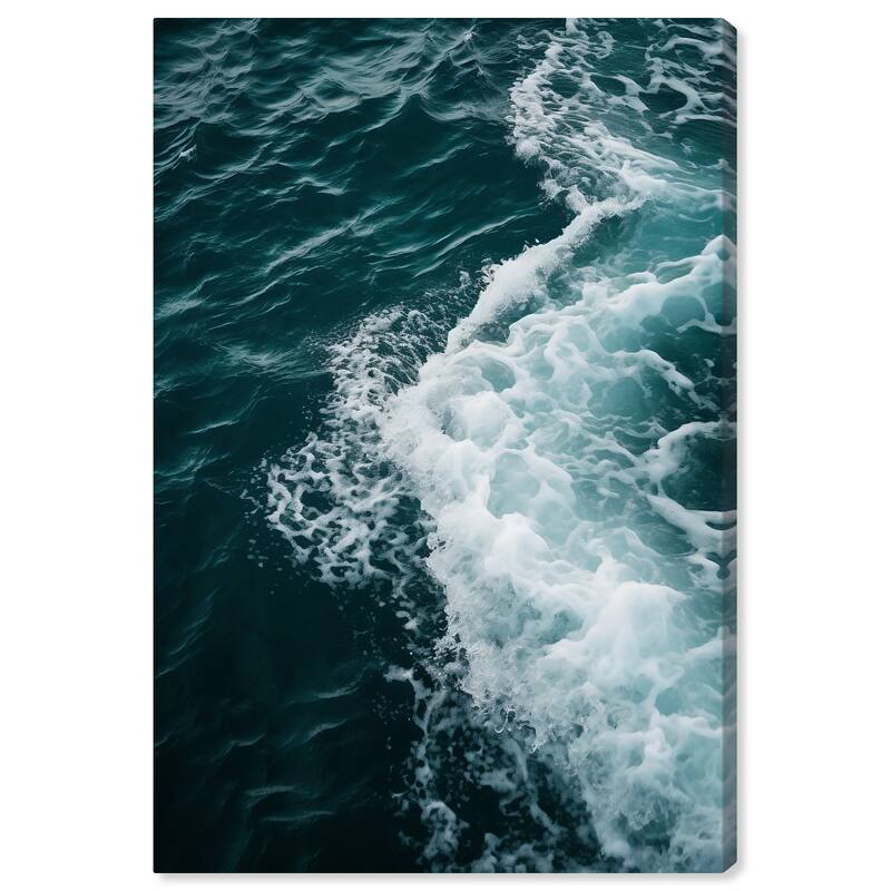 Wynwood Studio Canvas Nature and Landscape Little stormy sea Blue and Teal Nautical & Coastal Wall Art Canvas Print - 36 x 24