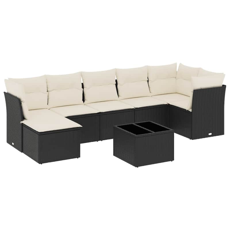 vidaXL Garden Sofa Set Black - 21.7 x 21.7 x 14.6