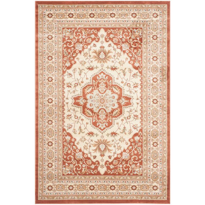 SAFAVIEH Florenteen Pala Traditional Oriental Rug - 4' x 6' - Rust/Ivory