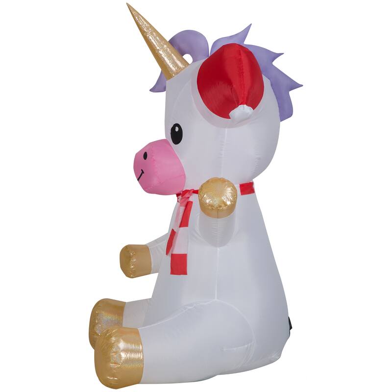 Gemmy Christmas Inflatable Unicorn, 4.5 ft Tall