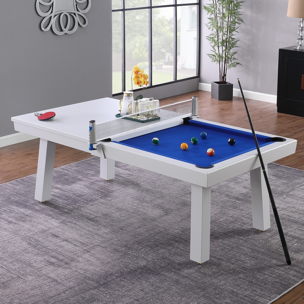 Soozier Mini Pool Table Set with Accessories, 55-inch, Slate Bed, Blue  Felt, Steel Frame, Drop Pockets, Indoor Use, Assembly Required